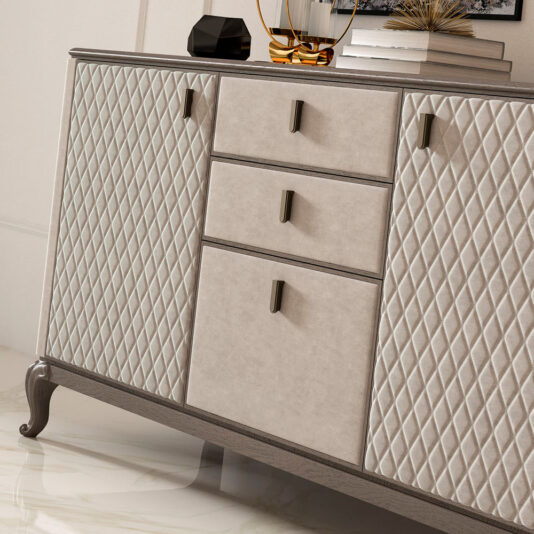 High End Italian Quilted Designer Buffet High End Italian Quilted Designer Marble Buffet