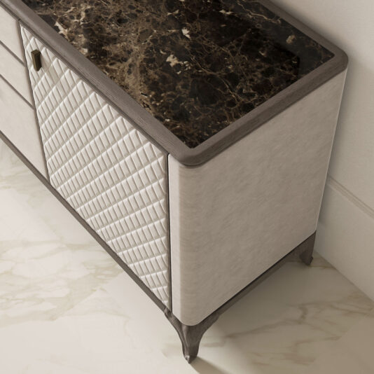High End Italian Quilted Designer Buffet High End Italian Quilted Designer Marble Buffet