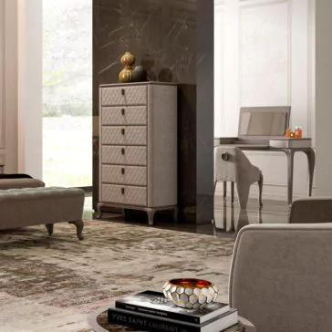 Italian Designer Upholstered Dressing Table With Mirror Italian Designer Upholstered Dressing Table With Mirror