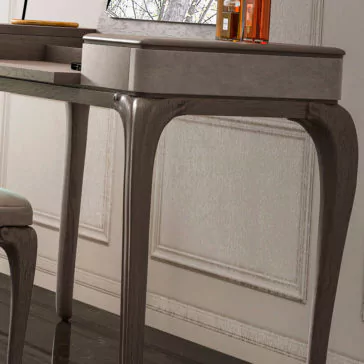 Italian Designer Upholstered Dressing Table With Mirror Italian Designer Upholstered Dressing Table With Mirror