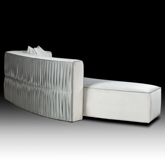 Luxurious Curved Designer Satin Pleated Sofa Luxurious Curved Designer Satin Pleated Sofa