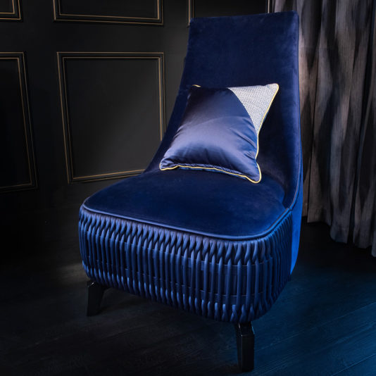 Luxury Designer Upholstered Low Occasional Chair