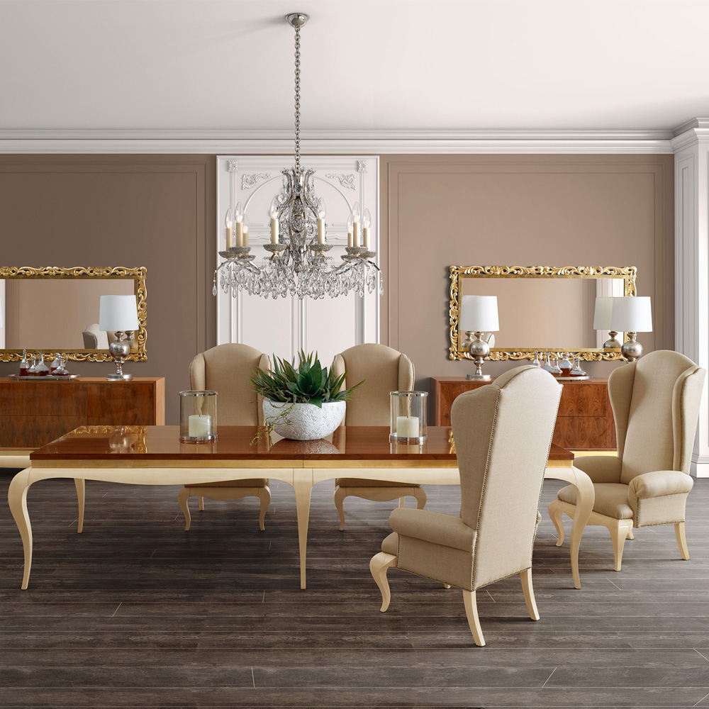 Contemporary Designer Large Dining Table Set