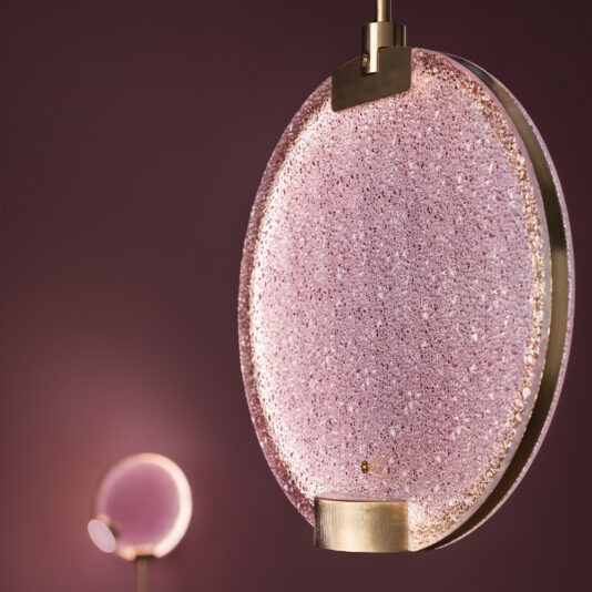 Modern Round Pink Glass Diffuser Pendant Modern Round Pink Glass Diffuser Pendant