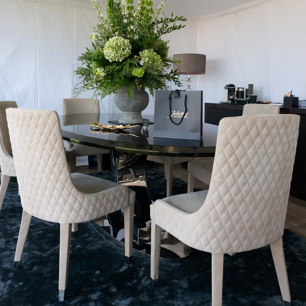 ex display furniture, high end designer italian oval dining table set