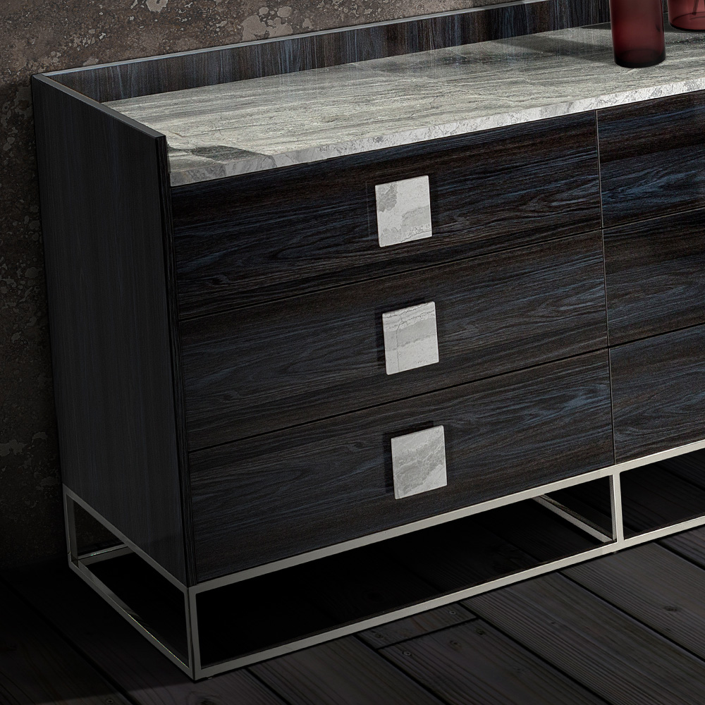 Contemporary Designer Italian Chest Of Drawers With 6 Drawers