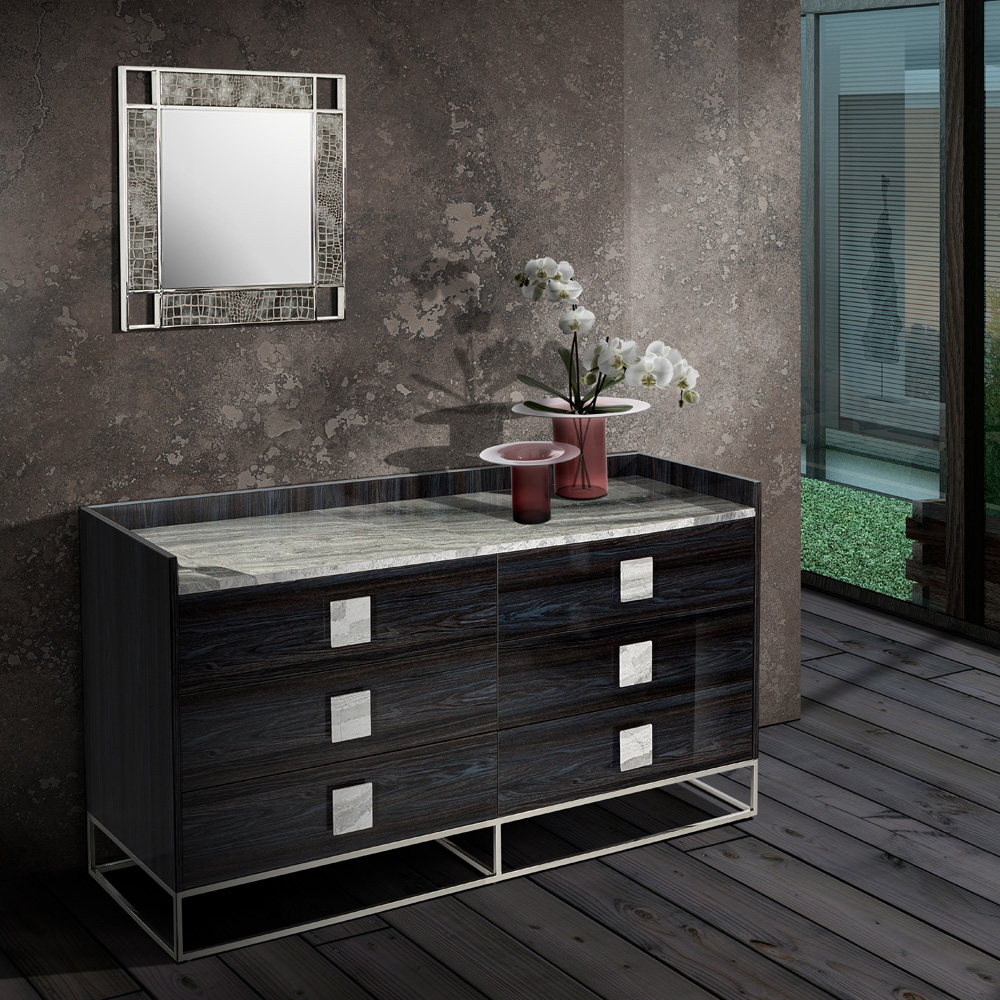 Contemporary Designer Italian Chest Of Drawers With 6 Drawers