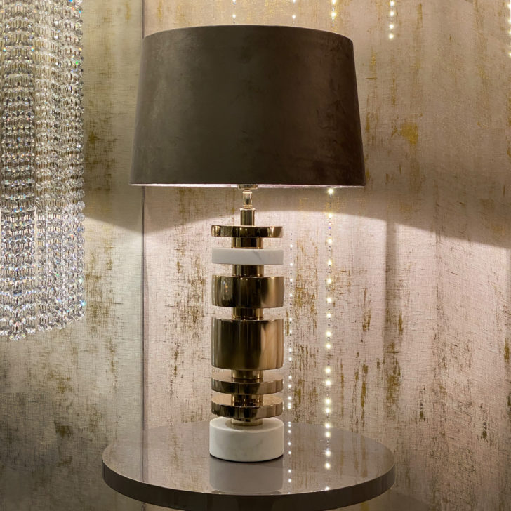 Contemporary Gold And Marble Table Lamp