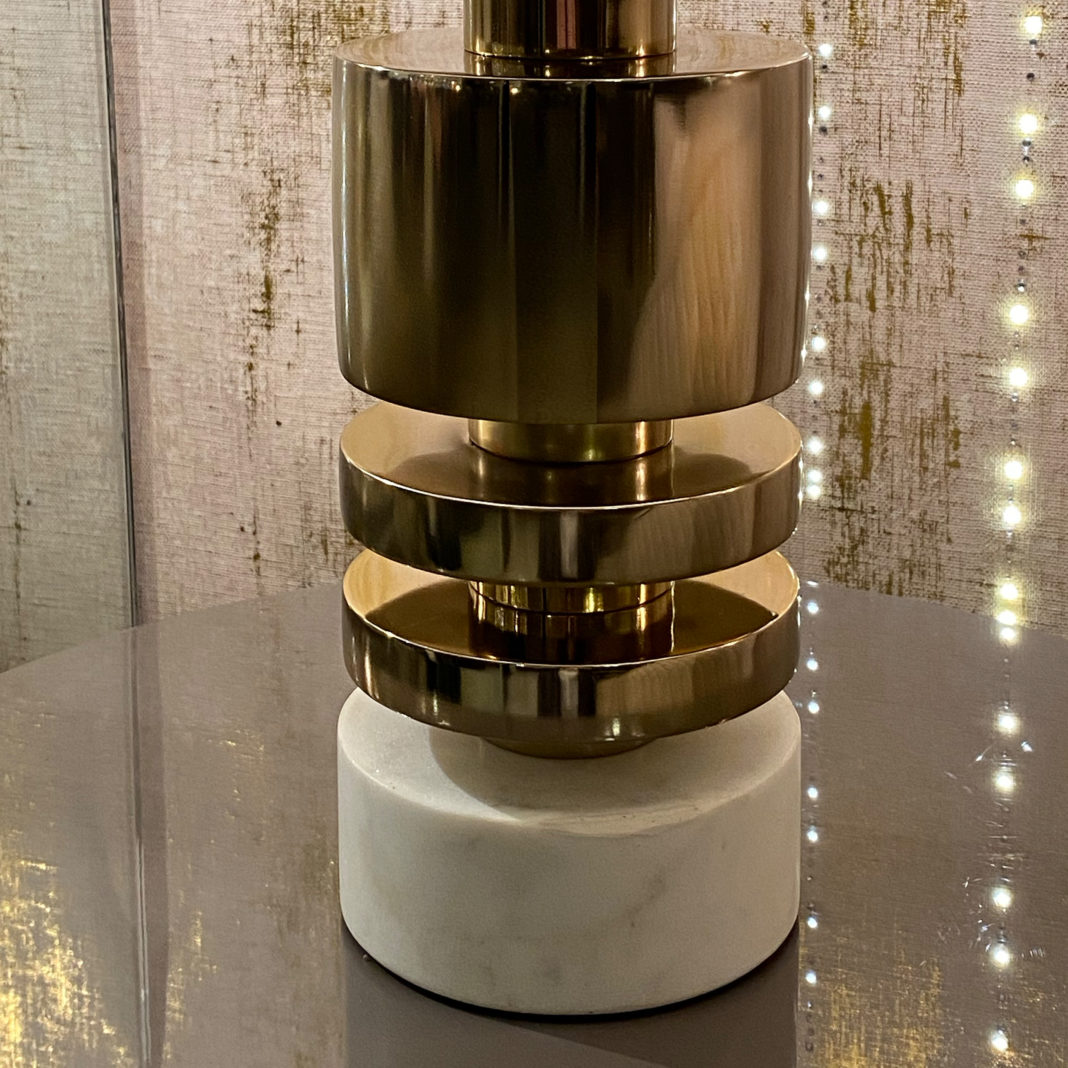 Contemporary Gold And Marble Table Lamp