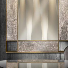 Rectangular Modern Italian Designer Marble Wall Mirror