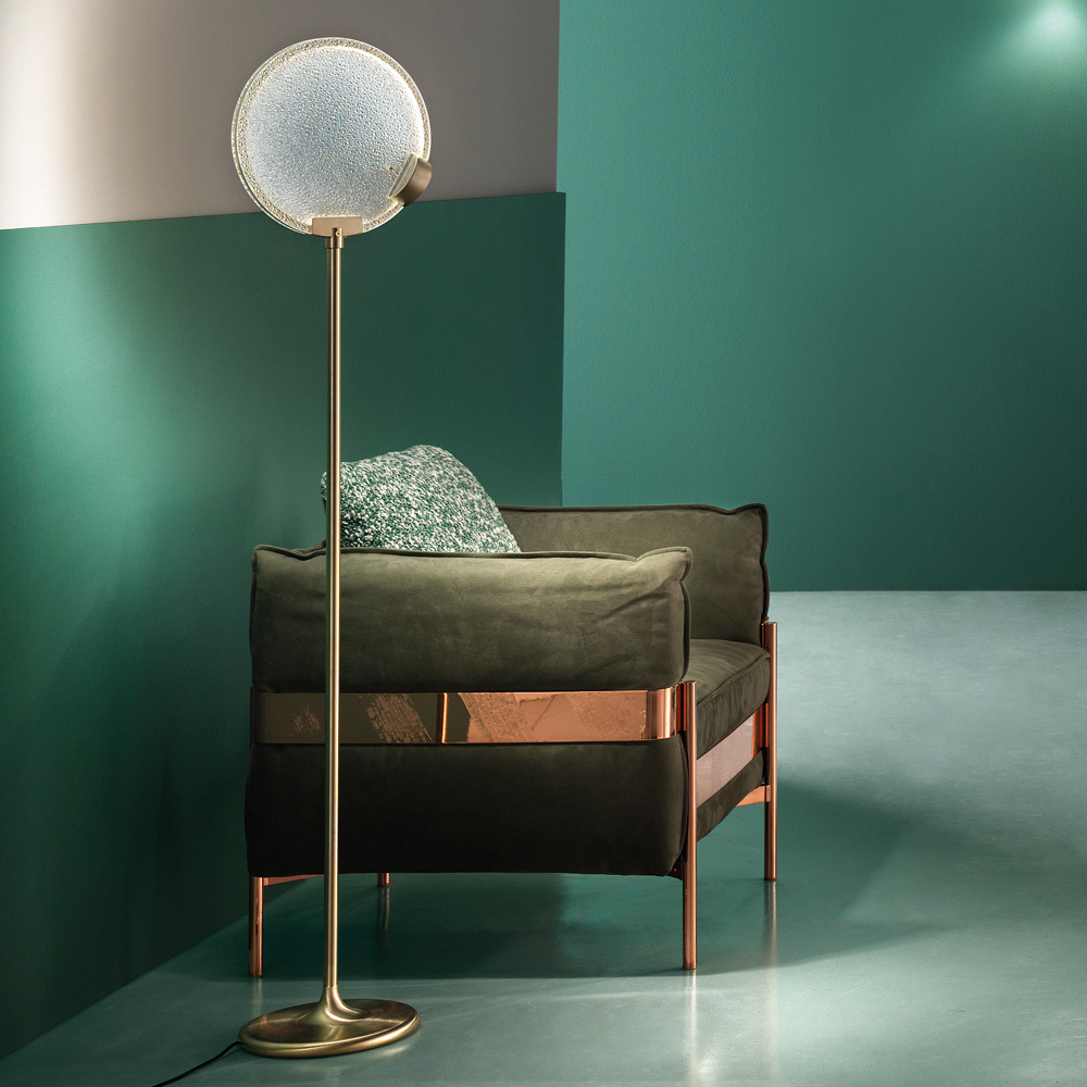 Modern Round Coloured Glass Diffuser Floor Lamp