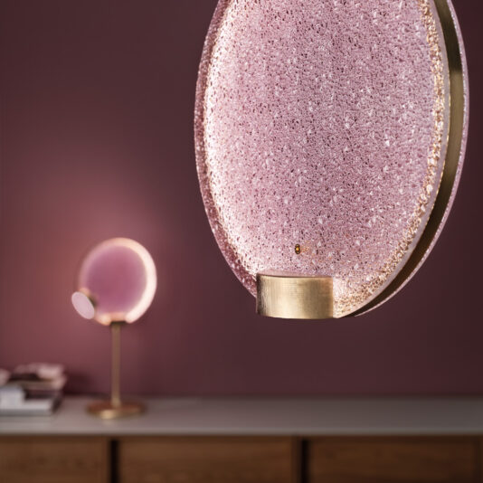 Modern Round Coloured Glass Diffuser Table Lamp