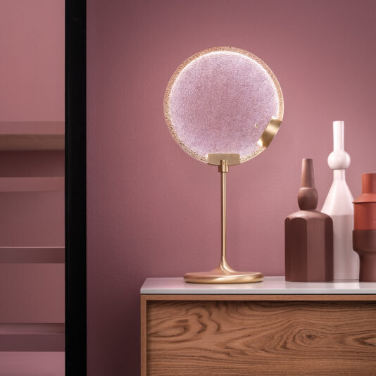 Modern Round Coloured Glass Diffuser Table Lamp