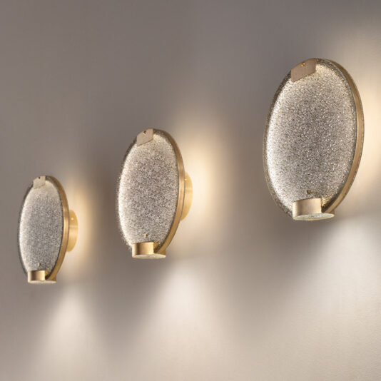 Modern Round Coloured Glass Diffuser Wall Light