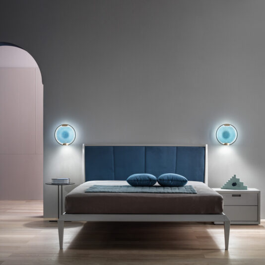 Modern Round Coloured Glass Diffuser Wall Light