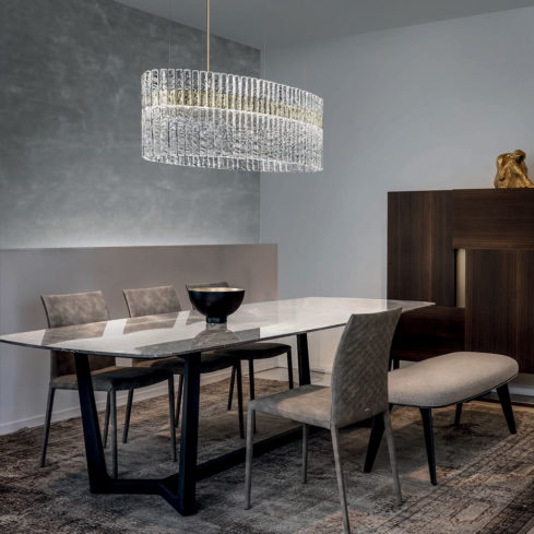 Rock Crystal Inspired Contemporary Oval Chandelier - Juliettes Interiors