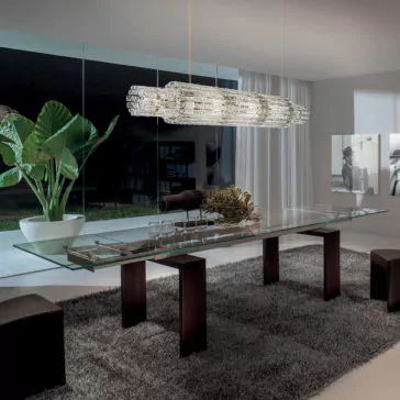 Rock Crystal Inspired Contemporary Tiered Horizontal Chandelier Rock Crystal Inspired Contemporary Tiered Horizontal Chandelier