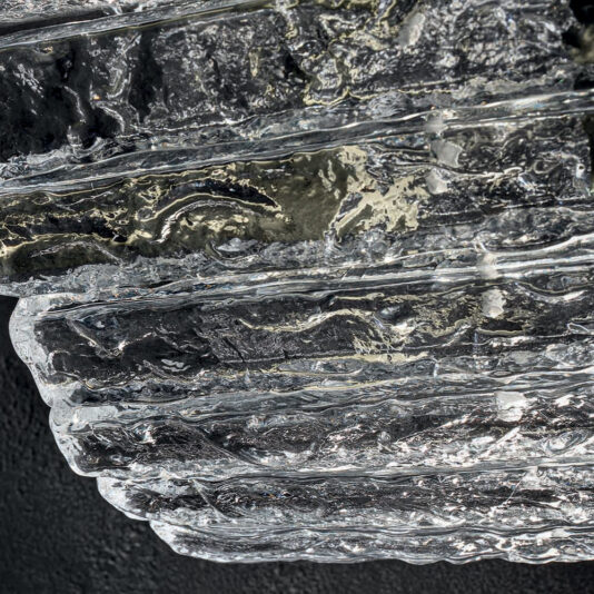 Rock Crystal Inspired Contemporary Tiered Horizontal Chandelier