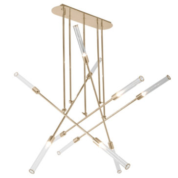 Abstract Italian Gold Plated Contemporary Chandelier