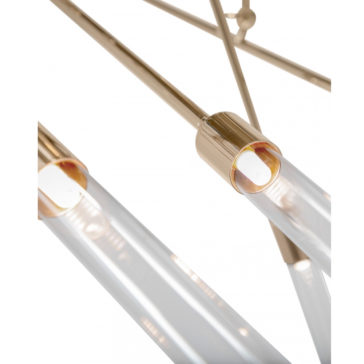 Abstract Italian Gold Plated Contemporary Chandelier