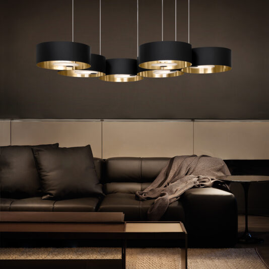 Large Contemporary Matt Black Suspension Light Large Contemporary Matt Black Suspension Light