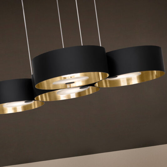 Large Contemporary Matt Black Suspension Light Large Contemporary Matt Black Suspension Light
