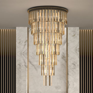 Large Tiered Modern Gold Plated And Glass Designer Chandelier Large Tiered Modern Gold Plated And Glass Designer Chandelier