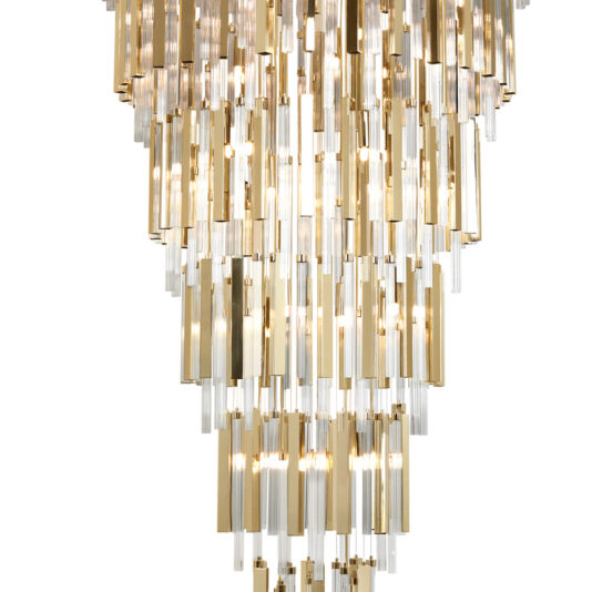 Large Tiered Modern Gold Plated And Glass Designer Chandelier Large Tiered Modern Gold Plated And Glass Designer Chandelier