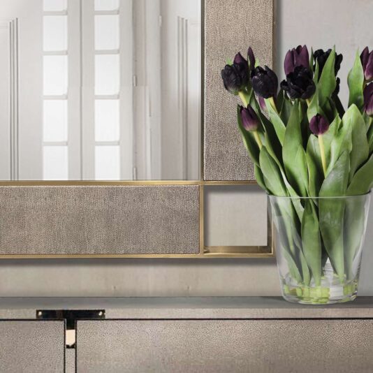 Modern Italian Designer Rectangular Textured Leather Mirror Modern Italian Designer Rectangular Alligator Print Leather Mirror