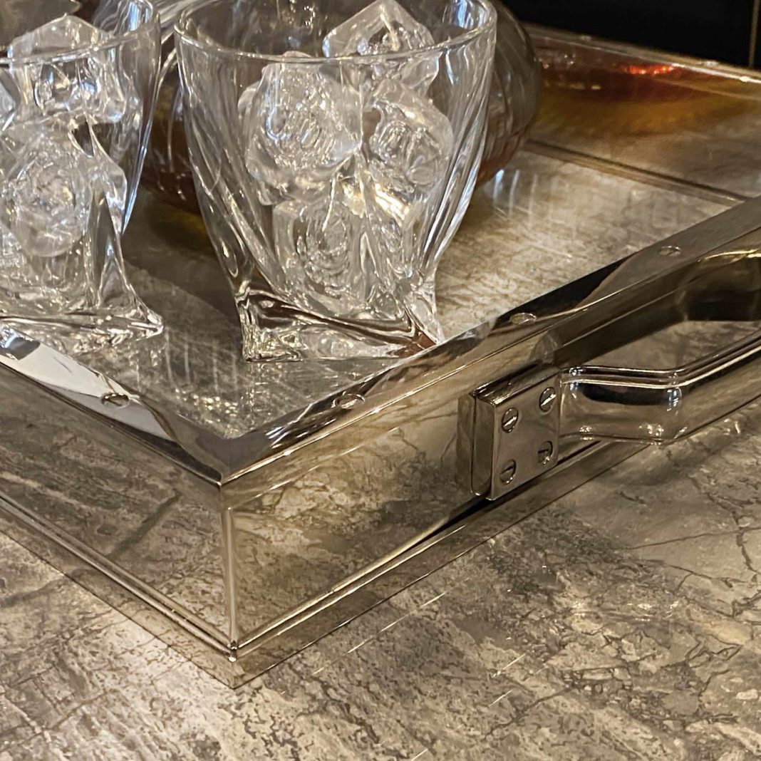 Stud Detail Square Glass Tray