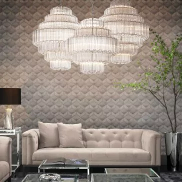 Art Deco Style Glass Chandelier Art Deco Style Glass Chandelier
