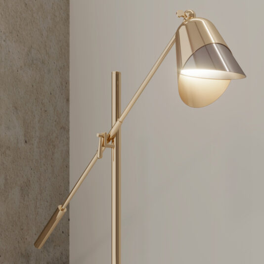 Contemporary Designer Emperador Marble Adjustable Floor Lamp Contemporary Designer Emperador Marble Adjustable Floor Lamp