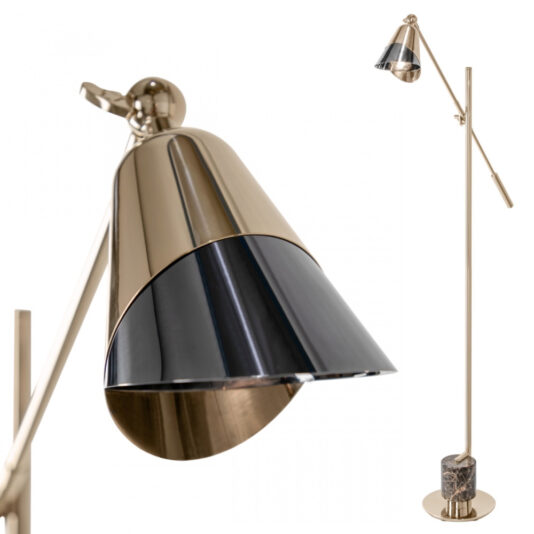 Contemporary Designer Emperador Marble Adjustable Floor Lamp Contemporary Designer Emperador Marble Adjustable Floor Lamp