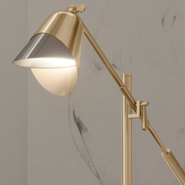 Contemporary Designer Emperador Marble Adjustable Table Lamp Contemporary Designer Emperador Marble Adjustable Table Lamp