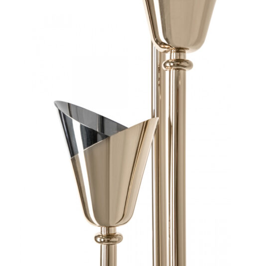 Contemporary Designer Emperador Marble Floor Lamp