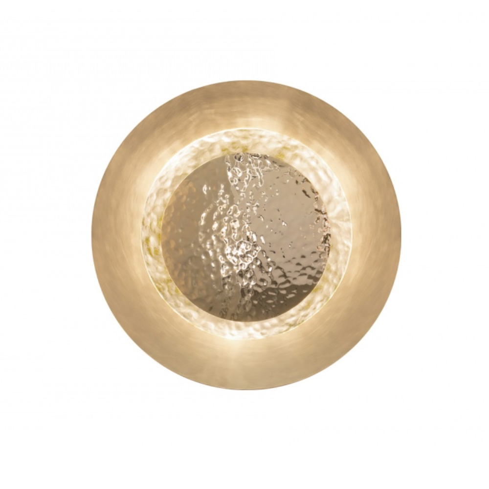 Designer Gold Plated Hammered Round Wall Light