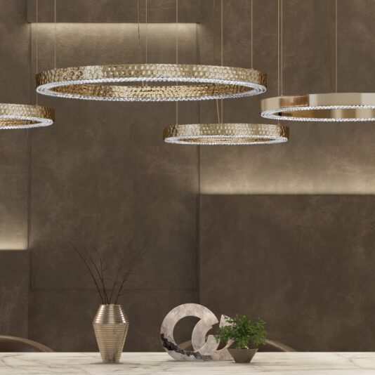 High End Designer Hoop Chandelier With Swarovski Crystals