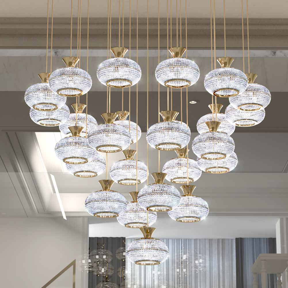 Large Crystal Pendant Style Chandelier
