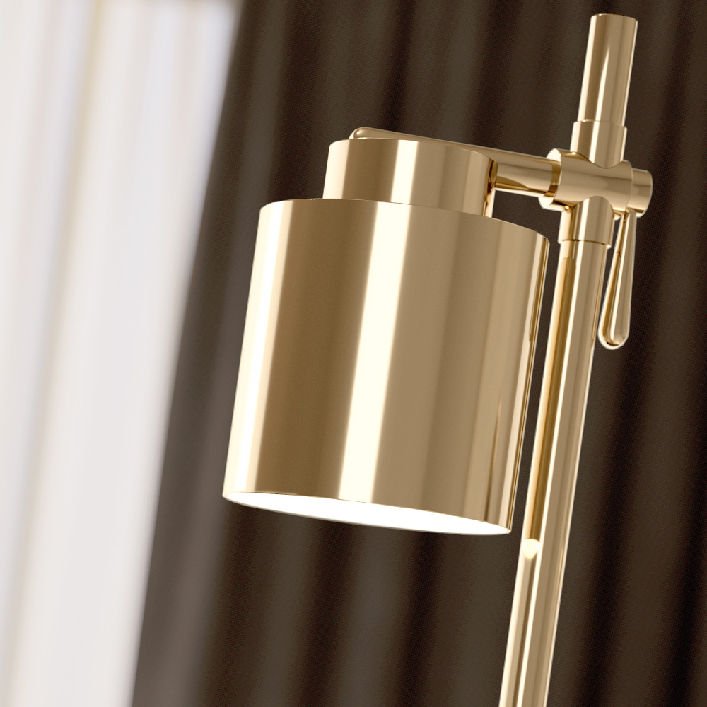 Modern Designer Emperador Marble Swivel Table Lamp