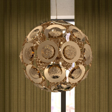 Modern Gold Plated Designer Sphere Chandelier Modern Gold Plated Designer Sphere Chandelier