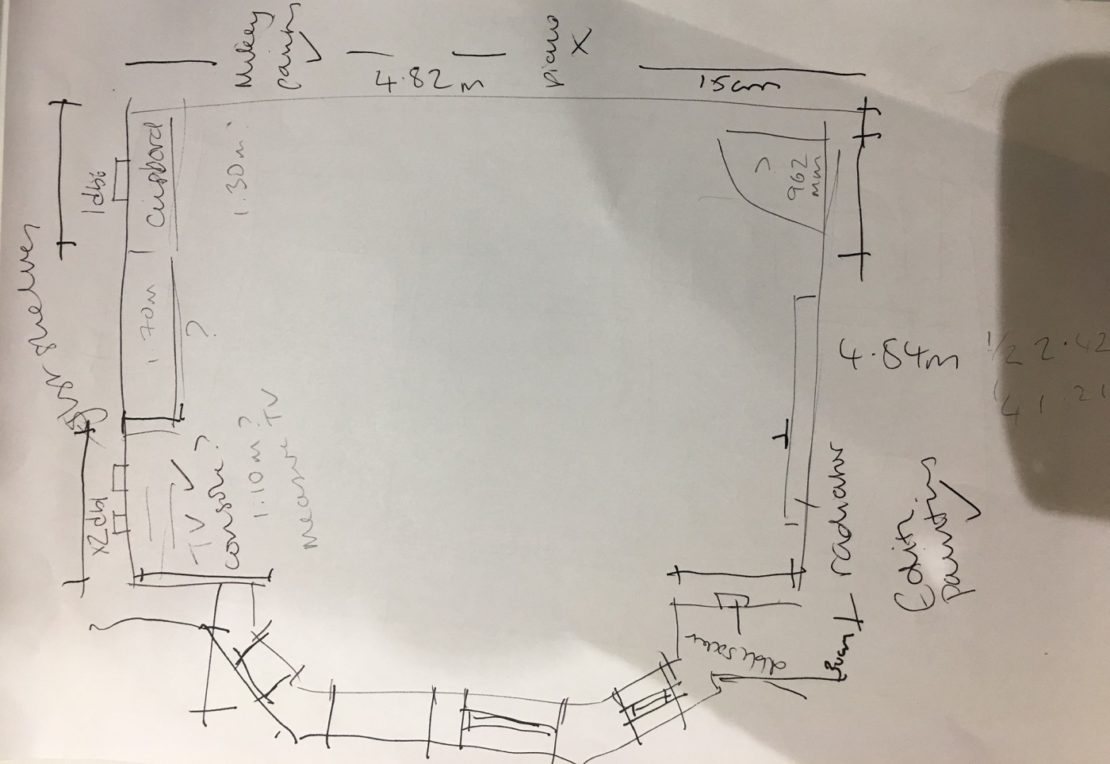 online interior design course, rough sketch of floor plan