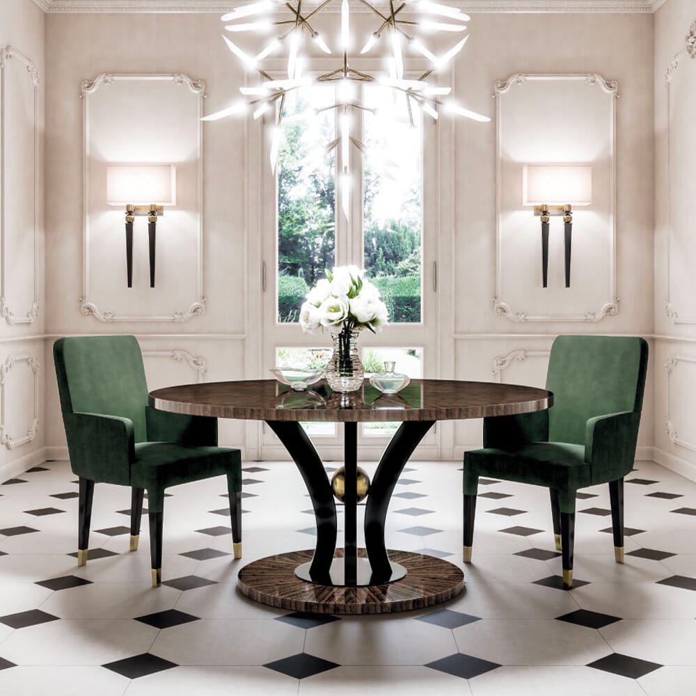 colour trends 2021, forest green velvet dining chairs