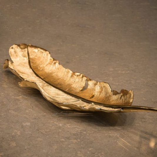 Autumn Accessories, gold feather dish