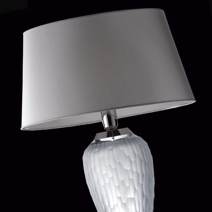 Contemporary Grey Italian Crystal Table Lamp