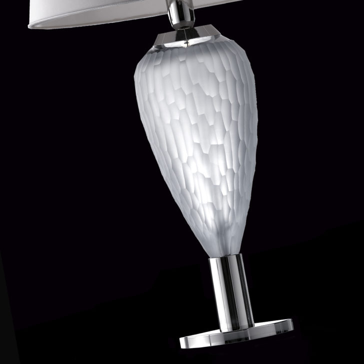 Contemporary Grey Italian Crystal Table Lamp