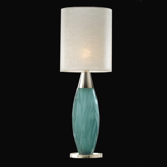 Contemporary Turquoise Italian Crystal Table Lamp