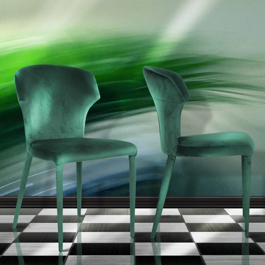 Green Winged Dining Chair