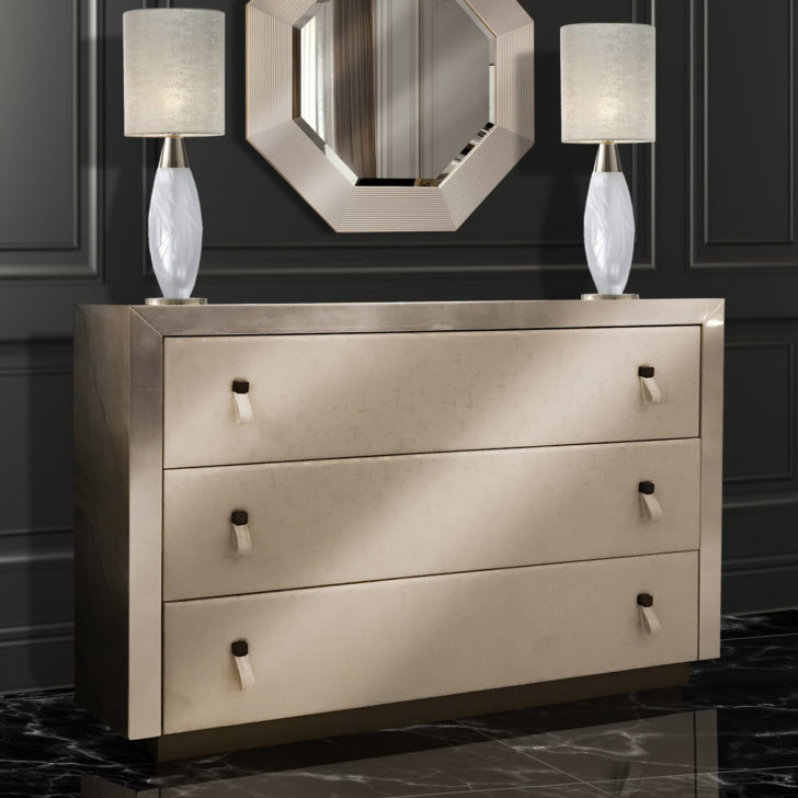 High End Upholstered Chest of Drawers