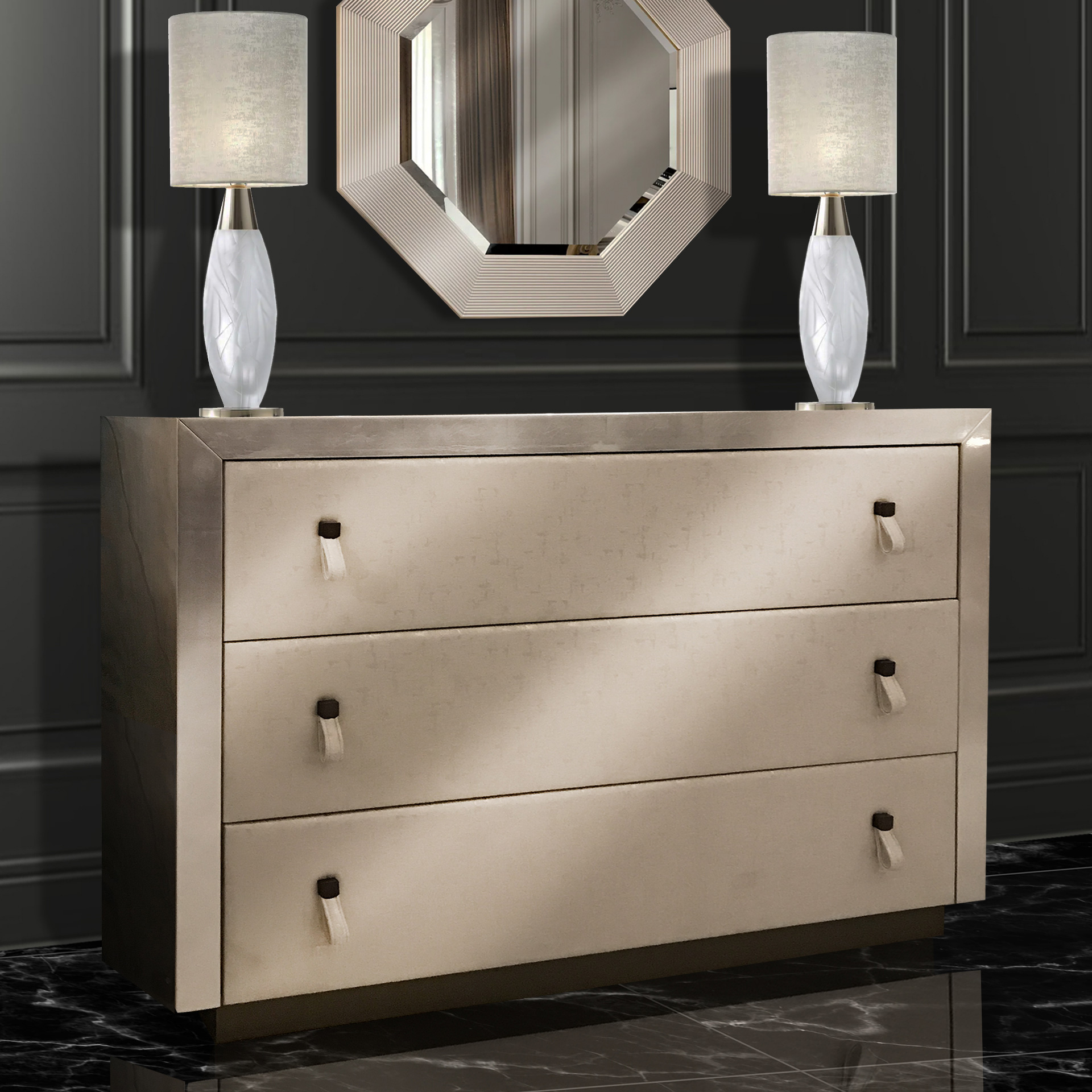 Luxury Upholstered Chest of Drawers