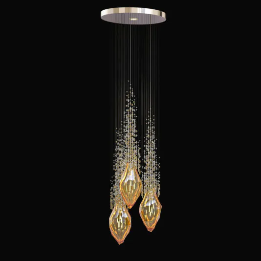 Exclusive Amber Crystal Ceiling Light